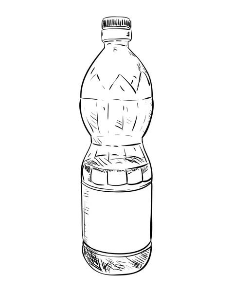 Croquis de bouteille en plastique — Image vectorielle