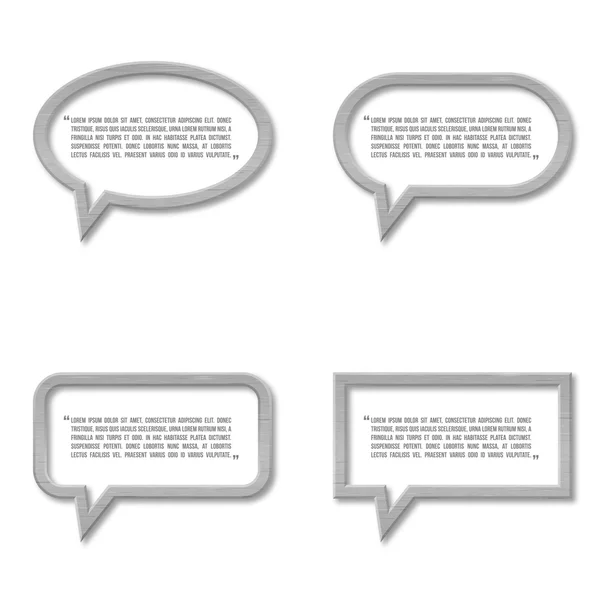 Plaque métallique bulles discours icônes — Image vectorielle