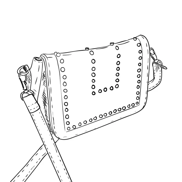 Sketch of ledies handbag — Stock Vector