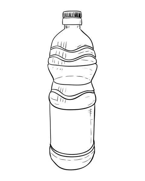 Croquis de bouteille en plastique — Image vectorielle