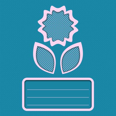 soyut çiçek kartı mavi