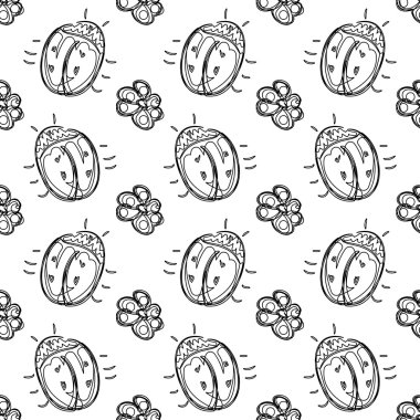 desen çiçek böcek kroki