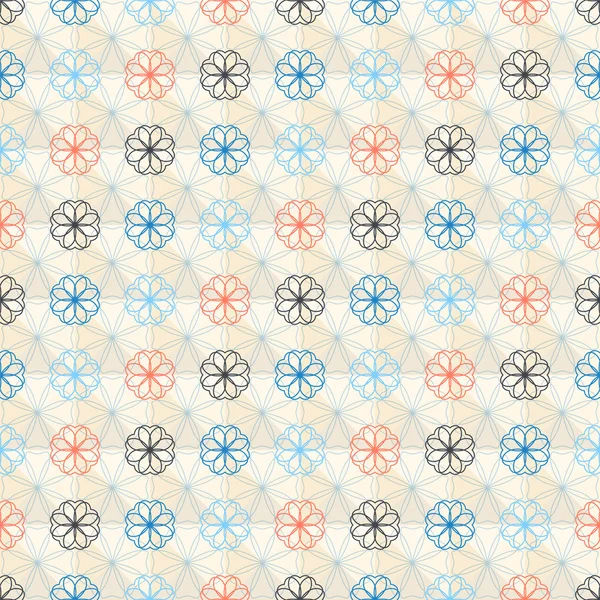 シームレスな幾何学的な花パターン — ストックベクタ