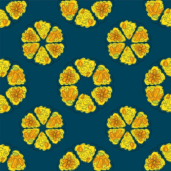 Círculos abstractos de flores y hojas — Vector de stock