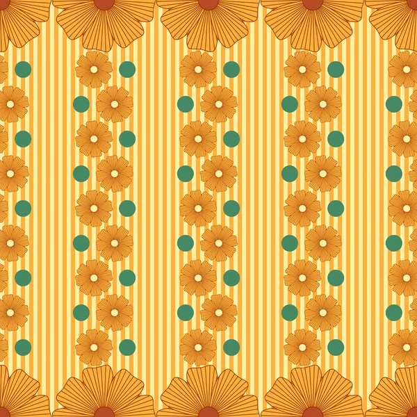 Patrón con rayas de flores abstractas — Archivo Imágenes Vectoriales