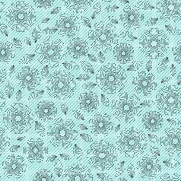 Patroon met abstract bloemen overzicht — Stockvector