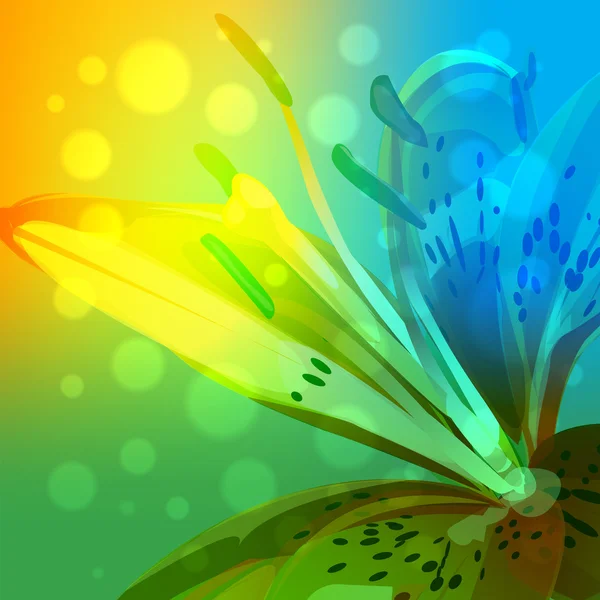 Latar belakang lily abstrak - Stok Vektor