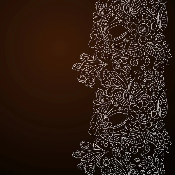 Carte avec ornement floral argenté — Image vectorielle