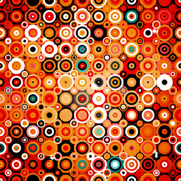 Disco style pattern with dots and circles