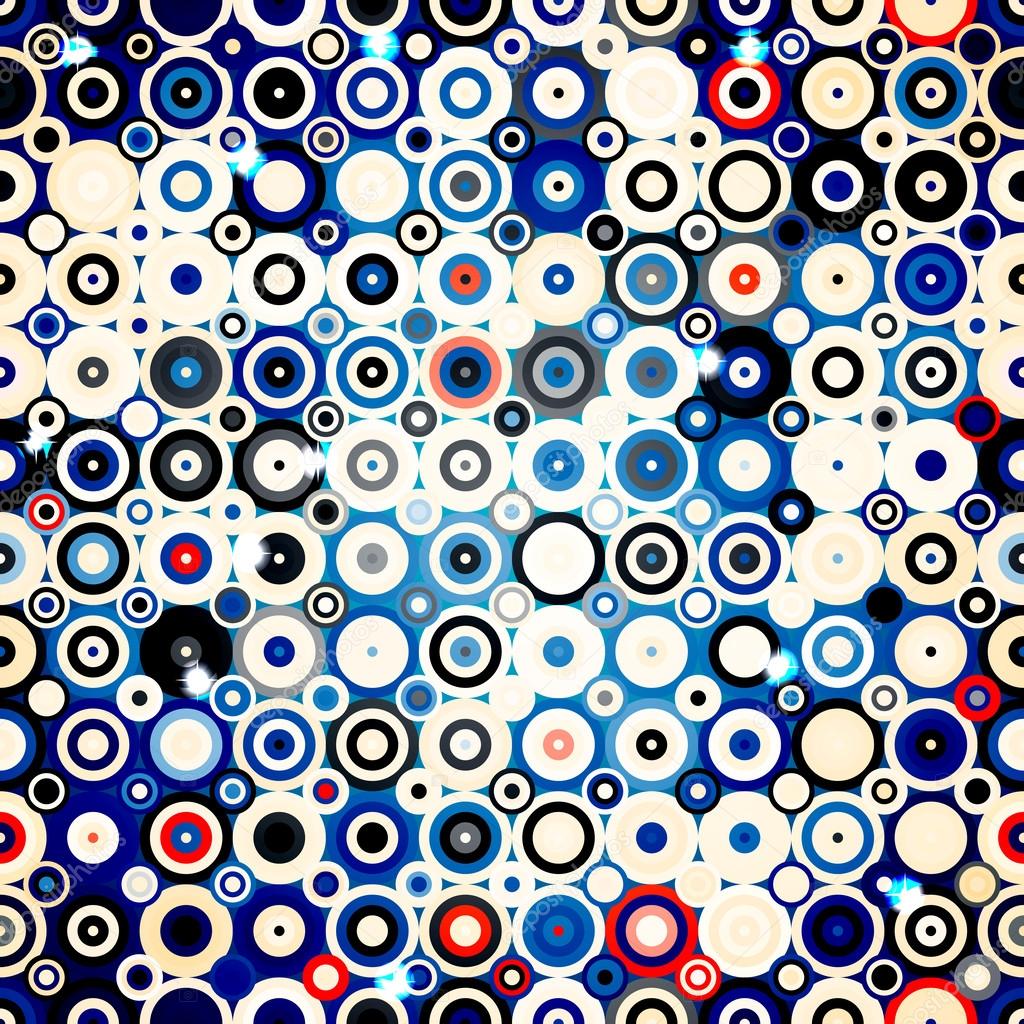 Disco style pattern with dots and circles