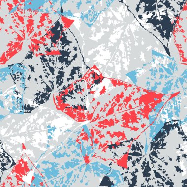 Sorunsuz grunge desen renkli yaprakları ile