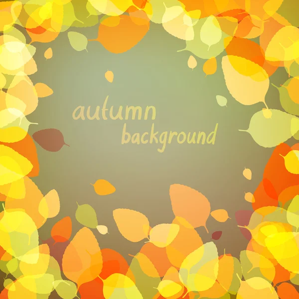 黄色的多彩秋天的树叶 — 图库矢量图片