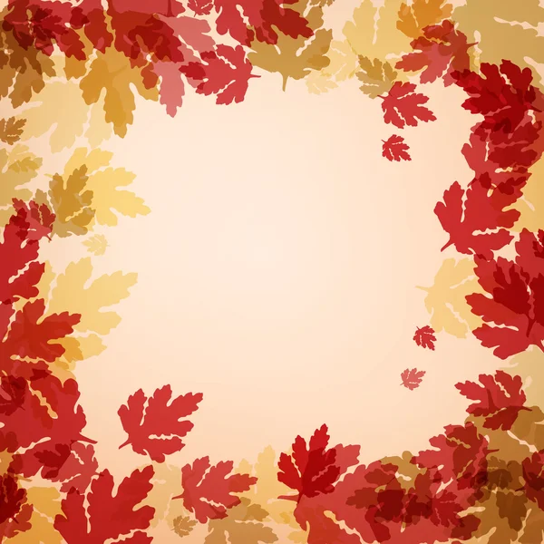 Fondo brillante con hojas rojas — Vector de stock