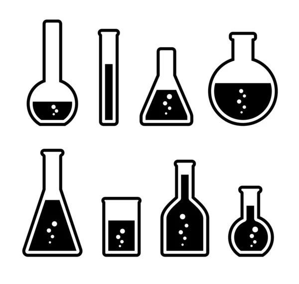 Chemical tubes icons set — Stock Vector