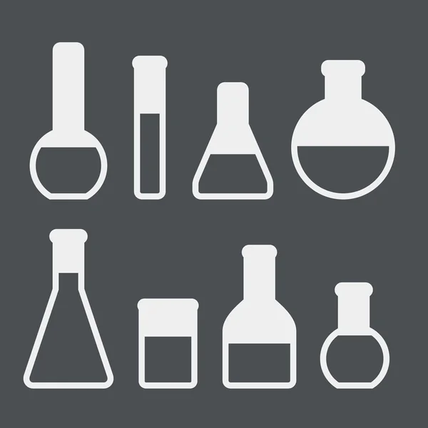 Chemical tubes icons set — Stock Vector