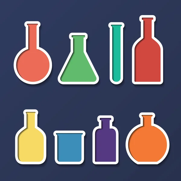 Chemical tubes icons set — Stock Vector