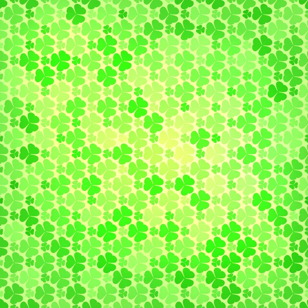 Бесшовный рисунок с зеленым клевером — стоковый вектор