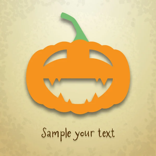 Tarjeta de felicitación de Halloween con calabaza divertida — Vector de stock