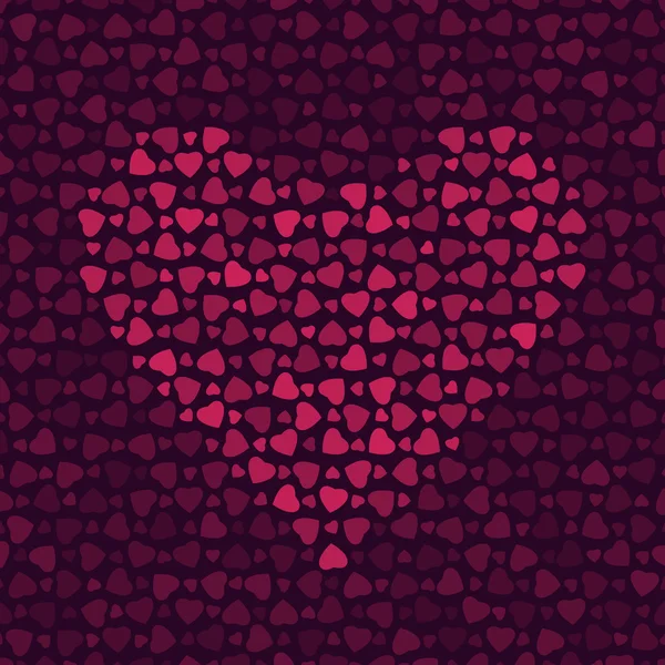 Seamless abstract pattern with red hearts — Stock Vector