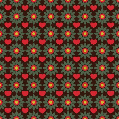 Soyut çiçek kesintisiz geometrik desen