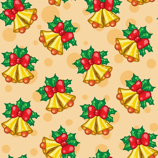 Seamless pattern of Christmas bells — Stock Vector