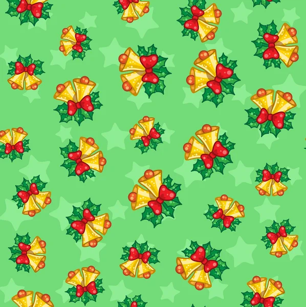 Patrón sin costuras de campanas de Navidad — Vector de stock