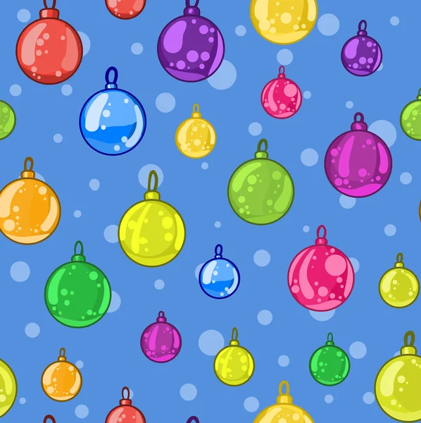 Padrão sem costura de bolas de árvore de Natal — Vetor de Stock