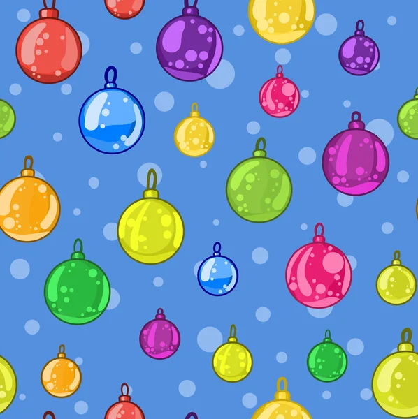 Patrón sin costuras de bolas de árbol de Navidad — Vector de stock