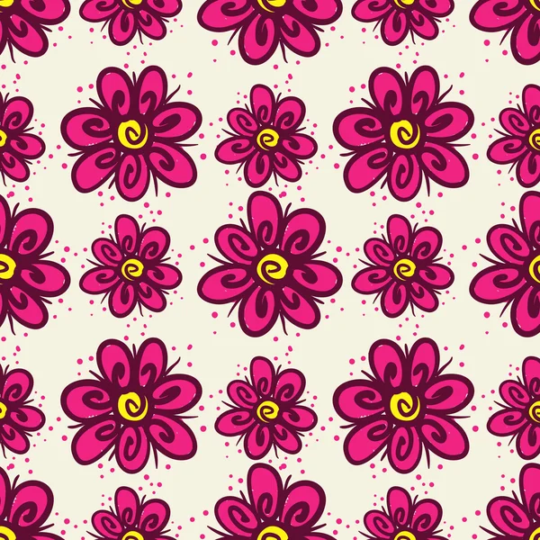 Seamless pattern with pink flowers — Stock Vector