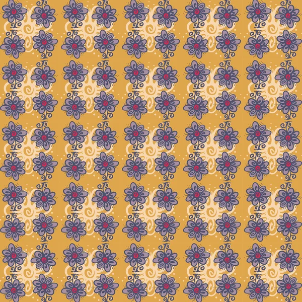 Бесшовный рисунок с серыми цветами — стоковый вектор