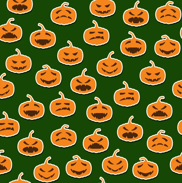 Patrón sin costuras con calabazas de halloween — Vector de stock