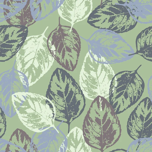 Textura de patrón sin costuras con hojas — Archivo Imágenes Vectoriales