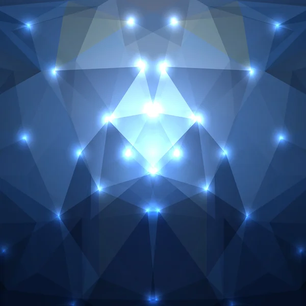 Fondo de triángulos azul oscuro abstracto — Vector de stock