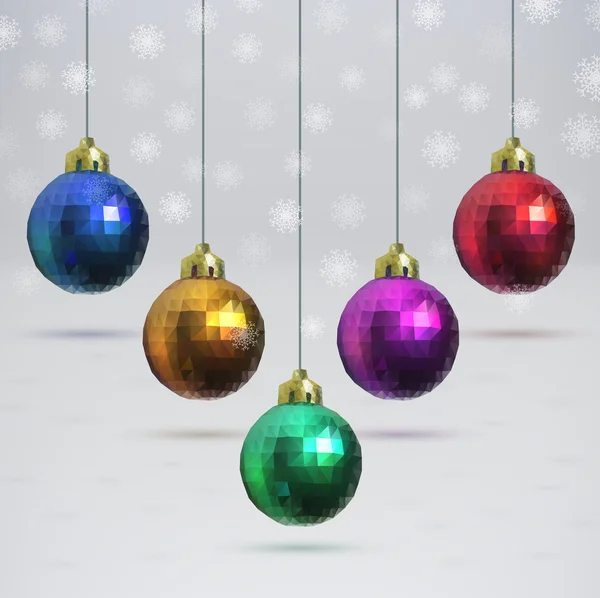 Christmas balls of triangles — Stock Vector