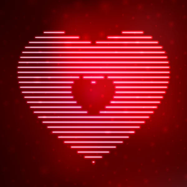 Neon ikonen hjärta — Stock vektor