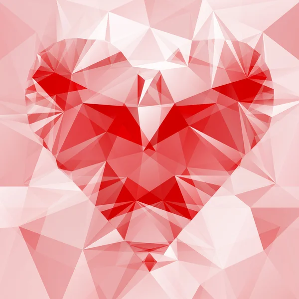 Abstracte achtergrond met hart van driehoeken — Stockvector