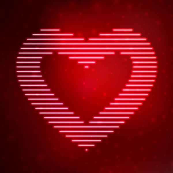 Neon ikonen hjärta — Stock vektor