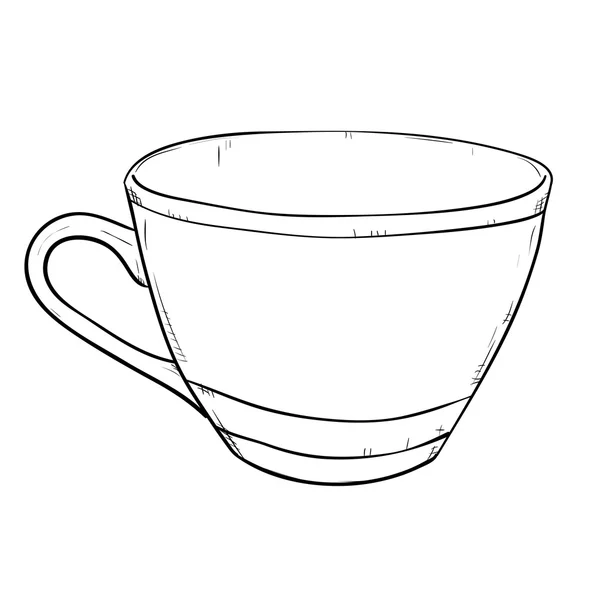 Outline sketch of cup — Stock Vector