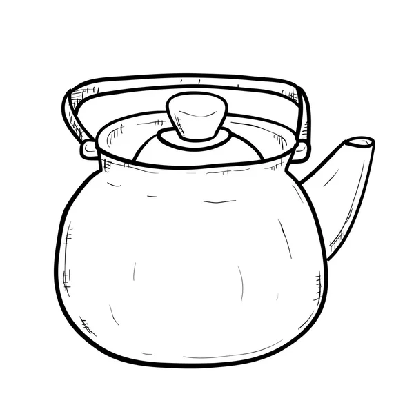 Croquis de bouilloire doodle — Image vectorielle