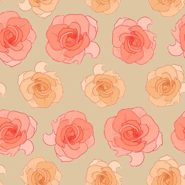 Απρόσκοπτη μοτίβο με τριαντάφυλλα — Διανυσματικό Αρχείο