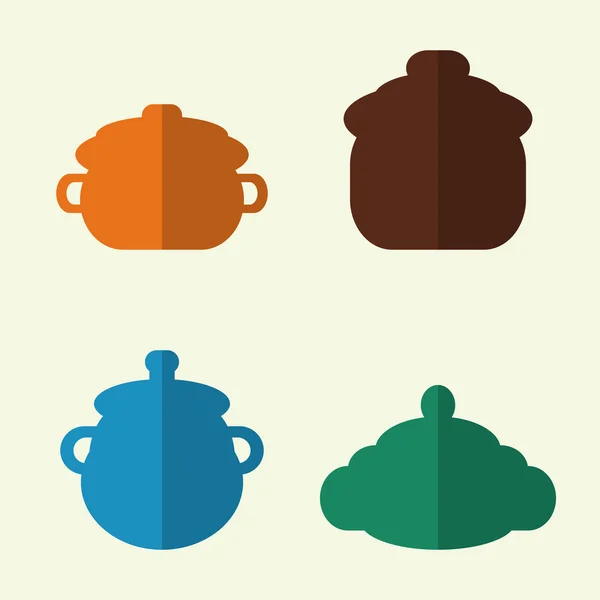 Cookware flat icons set — Stock Vector