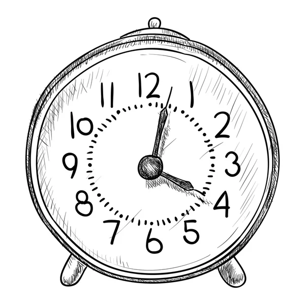 Sketch of clock — Stock Vector