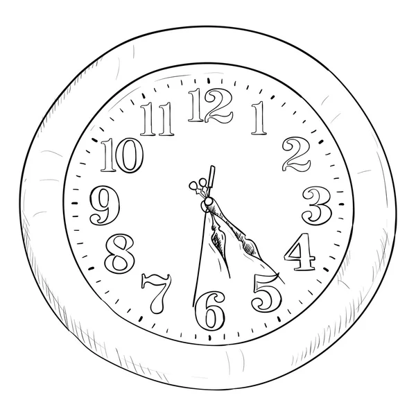 Sketch of clock — Stock Vector