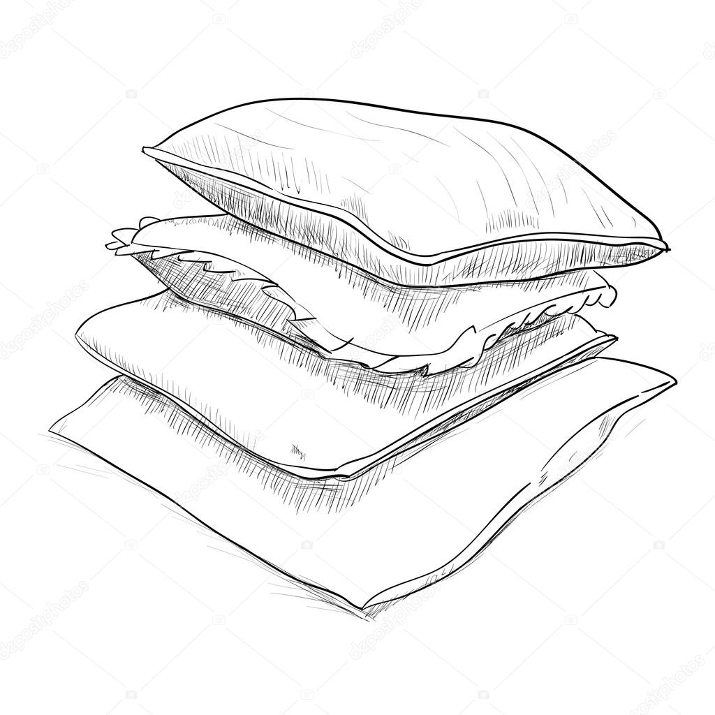 Hand drawn sketch of pillows Stock Vector Image by ©BeatWalk 66318111