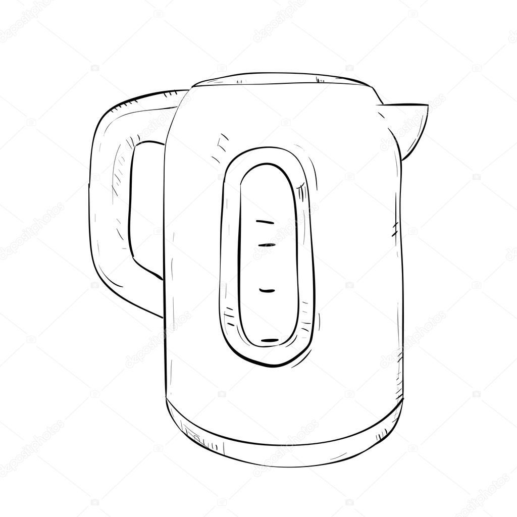 Sketch of electrical kettle — Stock Vector © BeatWalk 66318189
