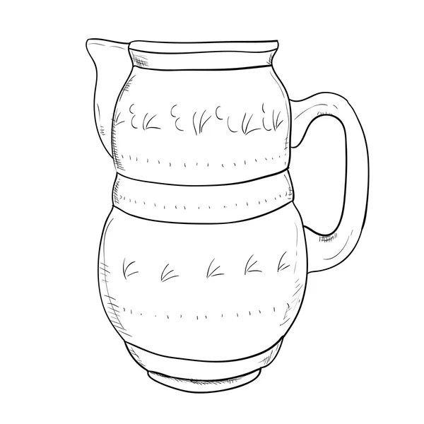 Hand draw jug — Stock Vector