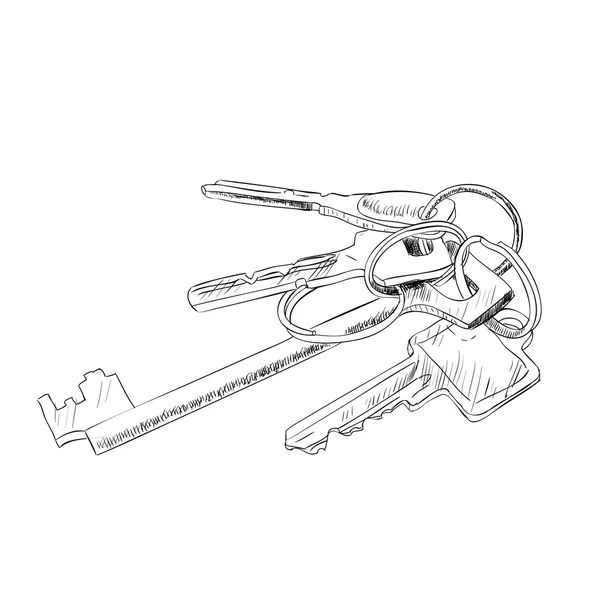 Hand draw keys — Stockvector