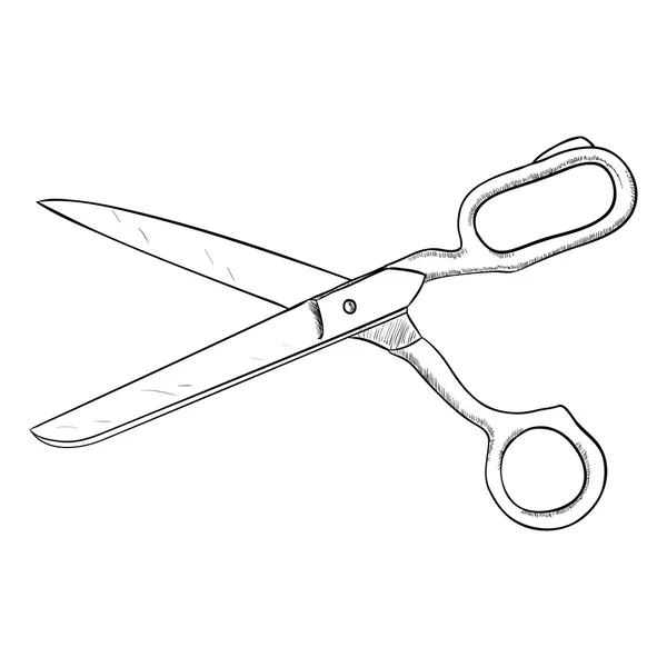 Sketch of kitchen scissors — Stock Vector