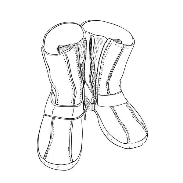 Hand drawn sketch with pair of shoes — Stok Vektör