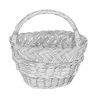 hasır sepet taslağını